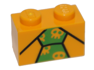 LEGO® Steen met Motief Helder Licht Oranje 3004pb150