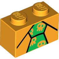 Plaatje in Gallery viewer laden, LEGO® Steen met Motief Helder Licht Oranje 3004pb150