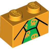 LEGO® Steen met Motief Helder Licht Oranje 3004pb150