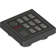 Plaatje in Gallery viewer laden, LEGO® onderdeel Tegel Aangepast met Motief Zwart 11203pb028