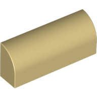 Plaatje in Gallery viewer laden, LEGO® los onderdeel Dakpan Gebogen in kleur Geelbruin 6191