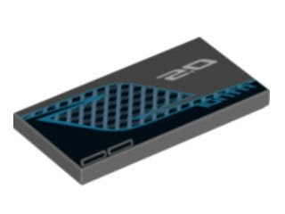 LEGO® Tegel met Motief Donker Blauwachtig Grijs 87079pb0451R