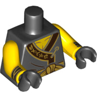Plaatje in Gallery viewer laden, LEGO® los onderdeel Lijf met Motief Zwart 973pb2805c01
