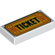 Plaatje in Gallery viewer laden, LEGO® los onderdeel Tegel met Motief in kleur Wit 3069pb0584