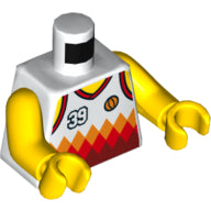 Plaatje in Gallery viewer laden, LEGO® los onderdeel Lijf met Motief Wit 973pb2736c01