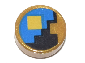 LEGO® onderdeel Tegel Rond met Motief Parel Goud 98138pb078