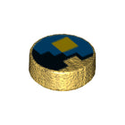 LEGO® onderdeel Tegel Rond met Motief Parel Goud 98138pb078