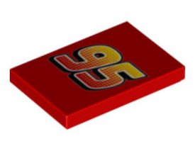 LEGO® los onderdeel Tegel met Motief Rood 26603pb012