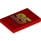 LEGO® los onderdeel Tegel met Motief Rood 26603pb012