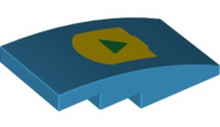 Plaatje in Gallery viewer laden, LEGO® Dakpan Gebogen met Motief Donker Azuurblauw 93606pb069