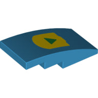 Plaatje in Gallery viewer laden, LEGO® Dakpan Gebogen met Motief Donker Azuurblauw 93606pb069