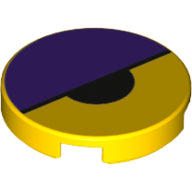 Plaatje in Gallery viewer laden, LEGO® los onderdeel Tegel Rond met Motief Geel 14769pb199