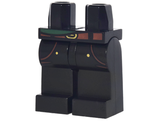 LEGO® los onderdeel Benen met Motief Zwart 970c00pb0695
