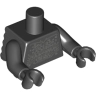 Plaatje in Gallery viewer laden, LEGO® los onderdeel Lijf met Motief Zwart 98127pb03c01