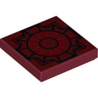LEGO® los onderdeel Tegel met Motief Donkerrood 3068pb1133