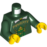 Plaatje in Gallery viewer laden, LEGO® los onderdeel Lijf met Motief Donkergroen 973pb2821c01