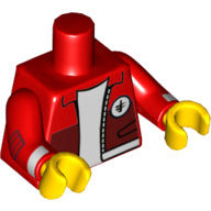 Plaatje in Gallery viewer laden, LEGO® los onderdeel Lijf met Motief Rood 973pb2818c01