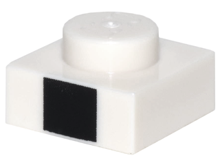 LEGO® los onderdeel Plaat met Motief in kleur Wit 3024pb010