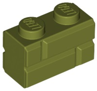 Plaatje in Gallery viewer laden, LEGO® los onderdeel Steen Aangepast Olijfgroen 98283