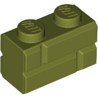 Plaatje in Gallery viewer laden, LEGO® los onderdeel Steen Aangepast Olijfgroen 98283