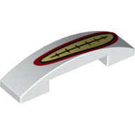 Plaatje in Gallery viewer laden, LEGO® los onderdeel Dakpan Gebogen met Motief Wit 93273pb080
