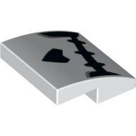 LEGO® los onderdeel Dakpan Gebogen met Motief Wit 15068pb127