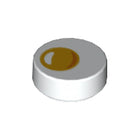 LEGO® los onderdeel Tegel Rond met Motief Wit 98138pb088