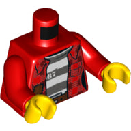Plaatje in Gallery viewer laden, LEGO® los onderdeel Lijf met Motief Rood 973pb3009c01