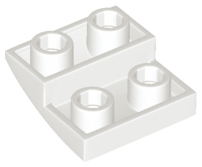 LEGO® los onderdeel Dakpan Gebogen in kleur Wit 32803