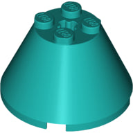 Plaatje in Gallery viewer laden, LEGO® los onderdeel Kegel in kleur Donker Turkoois 3943b