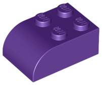 LEGO® los onderdeel Dakpan Gebogen in kleur Donkerpaars 6215
