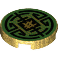 Plaatje in Gallery viewer laden, LEGO® onderdeel Tegel Rond met Motief Parel Goud 14769pb206