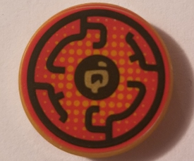 LEGO® onderdeel Tegel Rond met Motief Parel Goud 14769pb207