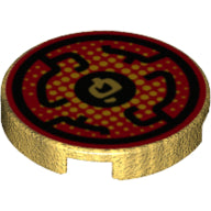 Plaatje in Gallery viewer laden, LEGO® onderdeel Tegel Rond met Motief Parel Goud 14769pb207