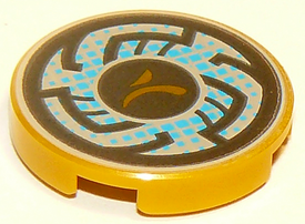 LEGO® onderdeel Tegel Rond met Motief Parel Goud 14769pb221