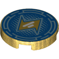 LEGO® onderdeel Tegel Rond met Motief Parel Goud 14769pb220