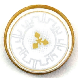 LEGO® onderdeel Tegel Rond met Motief Parel Goud 14769pb217