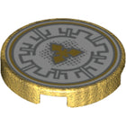 LEGO® onderdeel Tegel Rond met Motief Parel Goud 14769pb217