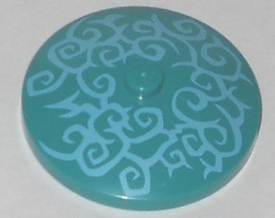 LEGO® onderdeel Schaal met Motief Donker Turkoois 3960pb041