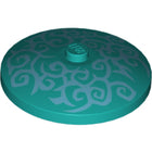 LEGO® onderdeel Schaal met Motief Donker Turkoois 3960pb041