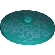 LEGO® onderdeel Schaal met Motief Donker Turkoois 3960pb041