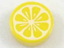 Plaatje in Gallery viewer laden, LEGO® los onderdeel Tegel Rond met Motief Geel 98138pb080