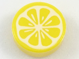LEGO® los onderdeel Tegel Rond met Motief Geel 98138pb080