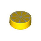 LEGO® los onderdeel Tegel Rond met Motief Geel 98138pb080