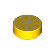 LEGO® los onderdeel Tegel Rond met Motief Geel 98138pb080