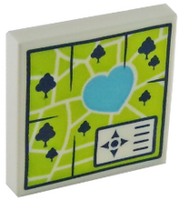Plaatje in Gallery viewer laden, LEGO® los onderdeel Tegel met Motief in kleur Wit 3068pb1135