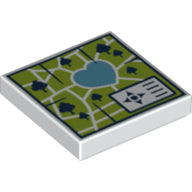 Plaatje in Gallery viewer laden, LEGO® los onderdeel Tegel met Motief in kleur Wit 3068pb1135