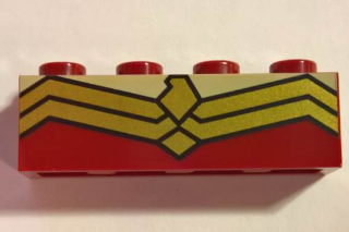 LEGO® los onderdeel Steen met Motief Donkerrood 3010pb222