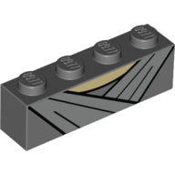Plaatje in Gallery viewer laden, LEGO® Steen met Motief Donker Blauwachtig Grijs 3010pb225