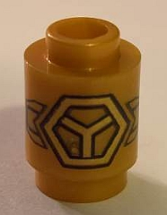 LEGO® onderdeel Steen Rond met Motief Parel Goud 3062pb056